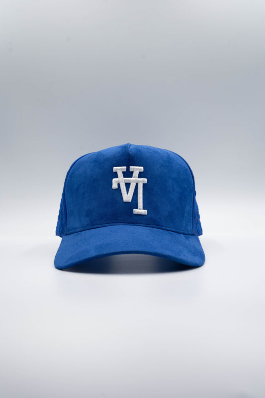 Upside Down LA Blue Suede Trucker