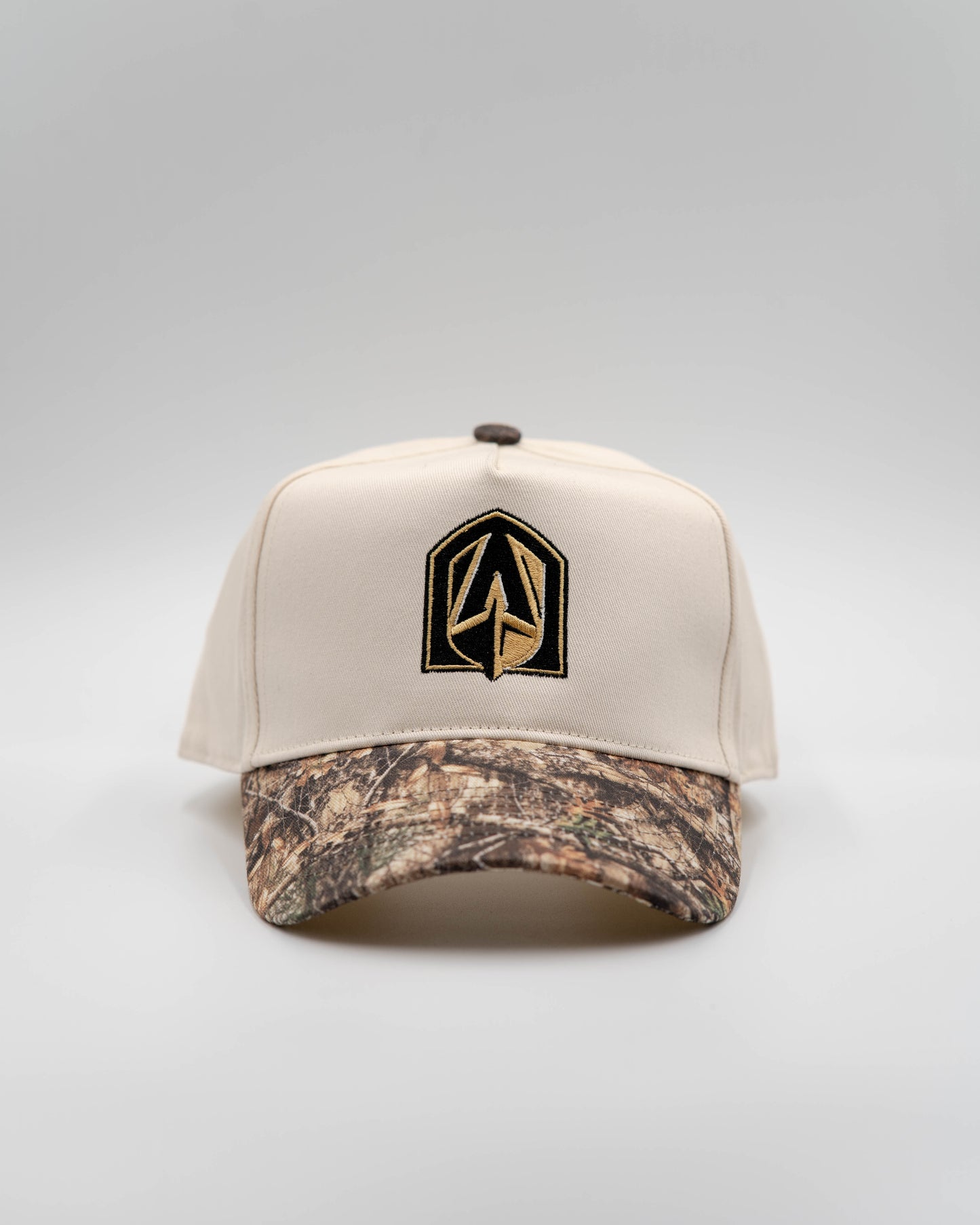 VGK Upside Down Snapback in Cream/Camo Brim