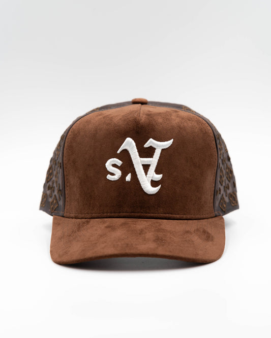 Upside Down A's Mocha Suede Trucker