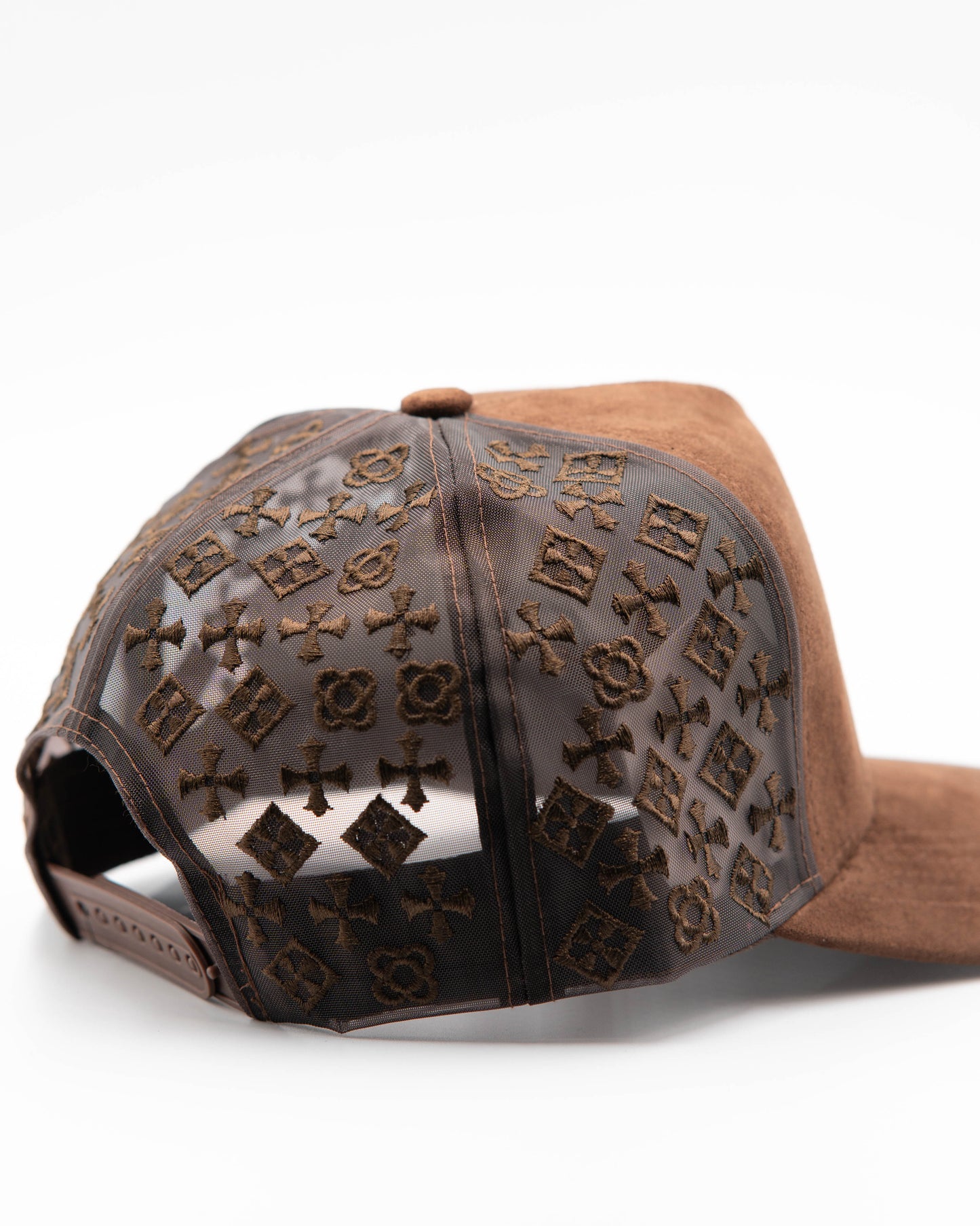 Upside Down A's Mocha Suede Trucker
